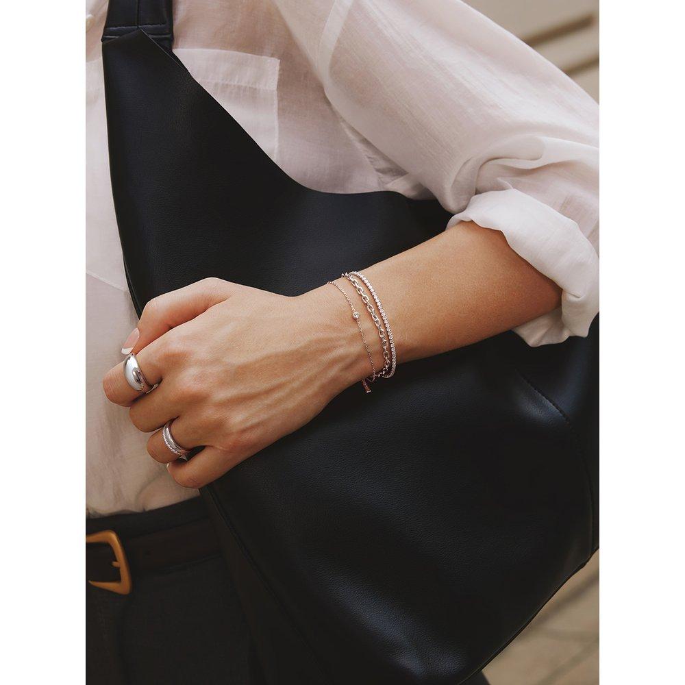 Silver Medium Chain 925 Silver Bracelet B062-03H