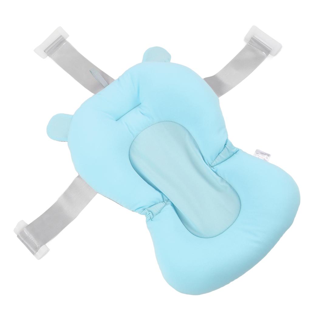 Baby-Bade-Sitzkissen Schwimmend Sicher Faltbar Verstellbar Kleinkind-Bade-Stütze für Neugeborene Blauer Bär