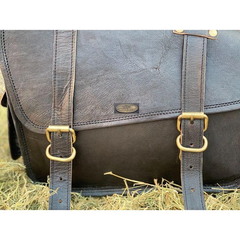 Leder Motorradtasche Schwarzes Taschenset Satteltasche Fahrradtasche Seitengabeltasche Tasche Bestes Geschenk für Männer