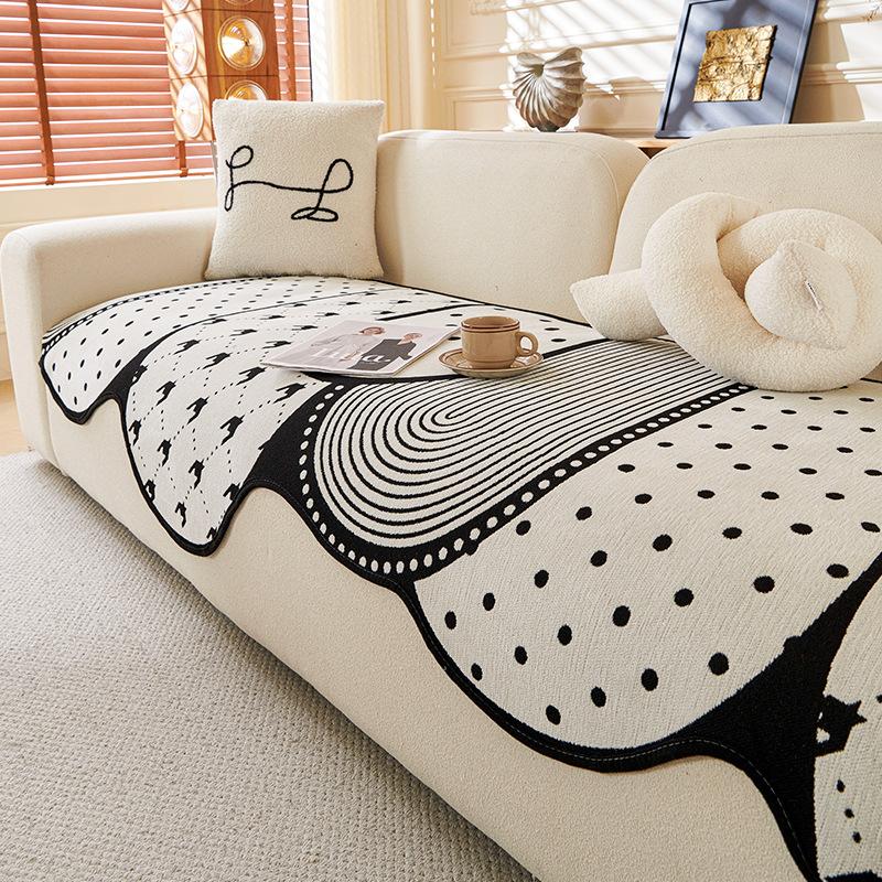 Irregular sofa seat cushion autumn and winter model, modern light luxury fixed non-slip high-end seat cushion cover cloth, universal model