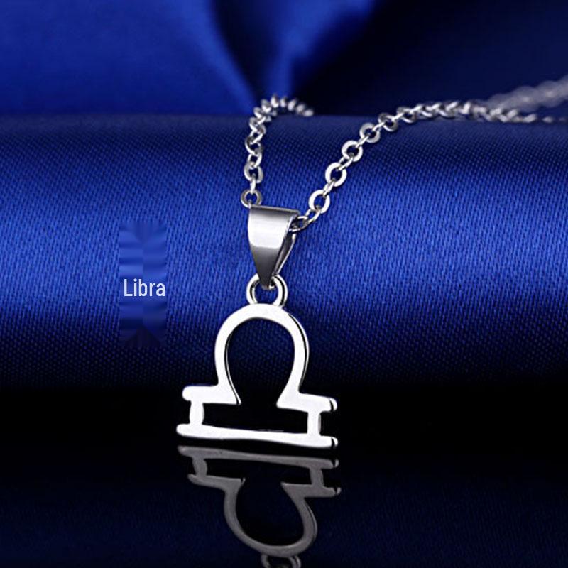 Korean Style Glossy Constellation Pendant Necklace for Women - Simple and Fashionable Clavicle Chain Jewelry.