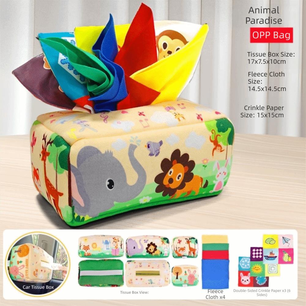 Interactive Baby Montessori Boxes Educational Infant Pull Along Tissue Box Toys  Finger Exercising