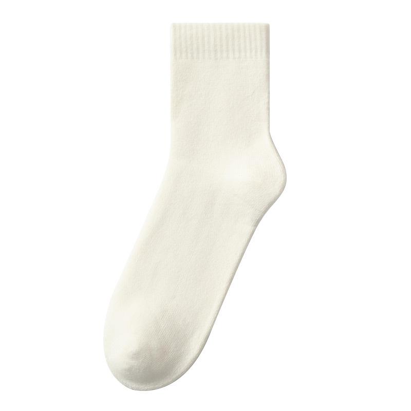Herbst- und Winterwollsocken, Herrensocken, Verdickte warme Mid-Calf-Socken, Fleece-Langschaftsocken, Einfarbige dicke Socken aus Nordostchina