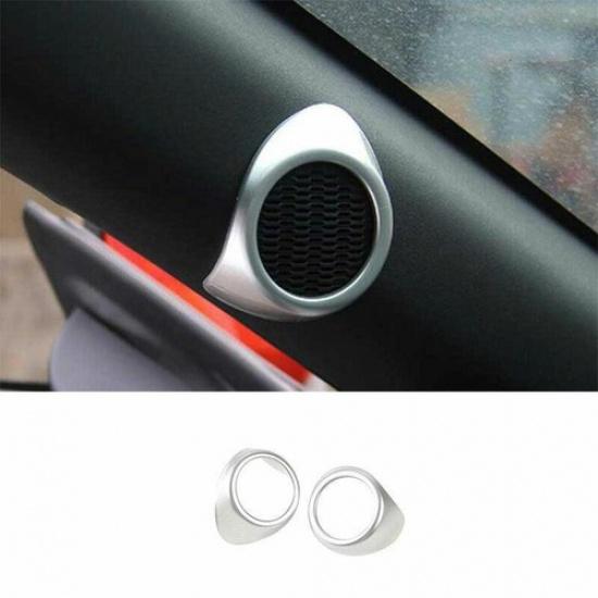 Fit For Ford Mustang 2015- Matte Silver A Pillar Horn Frame Cover Trim 1PCS