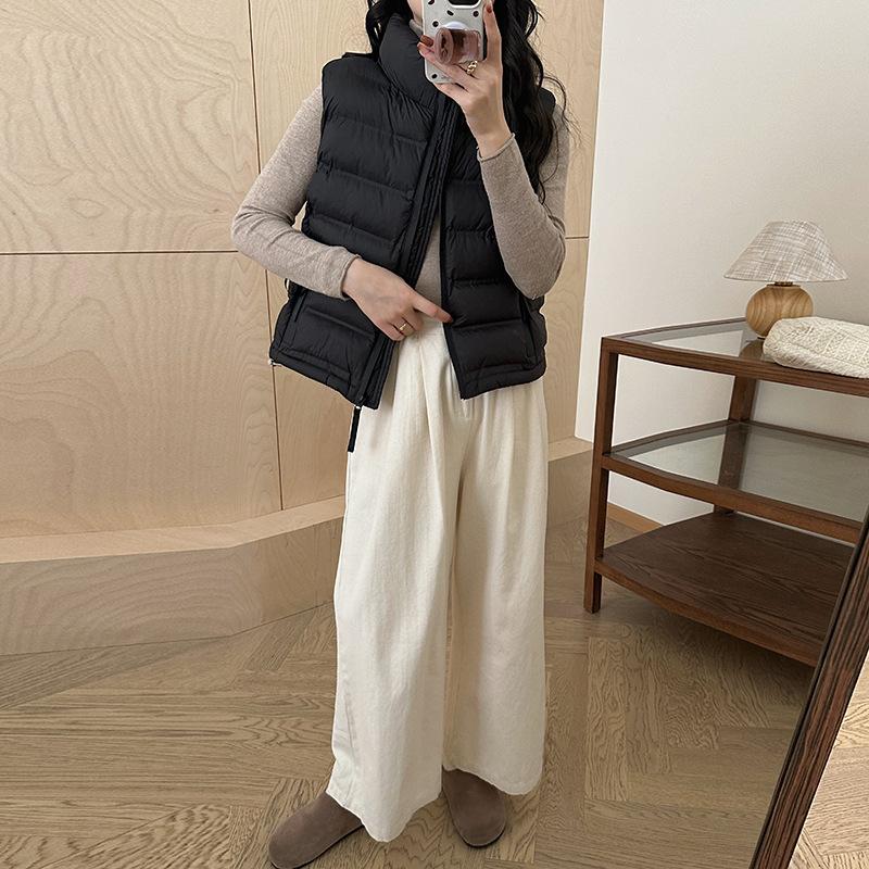 Light Down Cotton Vest Women's Wear Short Autumn and Winter New Vest Vest Vest Vest Stand-up Collar Vest Jacket