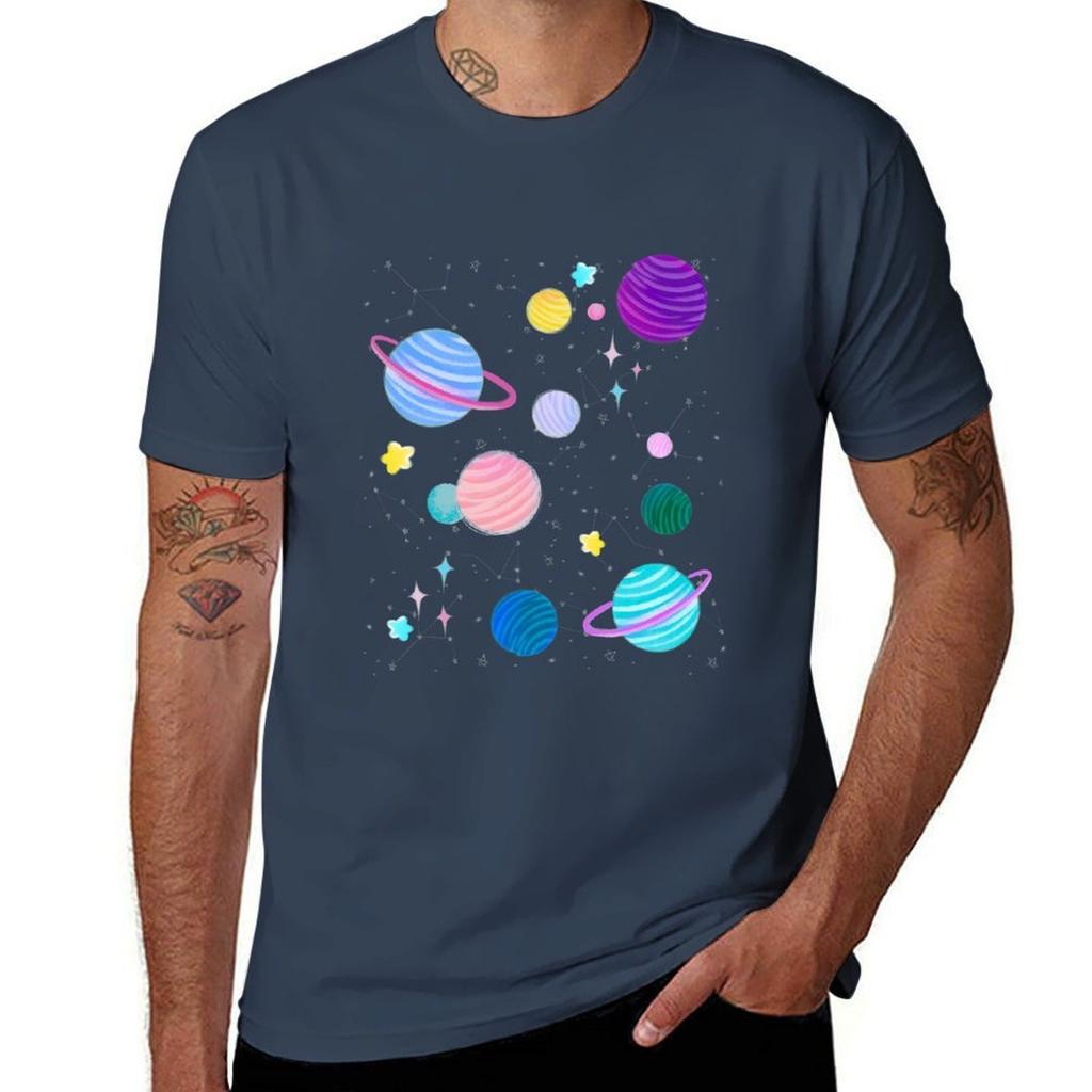 Outer Space Galaxy Pattern Tshirt Work Utility Casual Tee Shirt