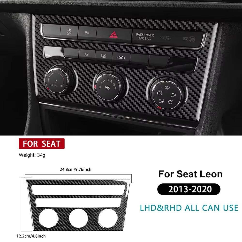 For Seat Leon MK3 2013 2014 2015 2016 2017 2018 2019 2020 Real Soft Carbon Fiber Sticker LHD RHD Car Central AC Button Panel