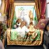 Jungle Safari Animals Blanket Personalized Name Soft Comfortable Stylish Blanket Car Blanket Perfect For Travel Camping Outdoor Home Suitable For All
