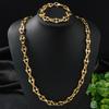Conjunto de Colar e Pulseira de Cobre Banhado a Ouro Estilo Punk Joias Únicas e Ousadas Para Homens Mulheres Gótico Rock Presente Moda Alternativa
