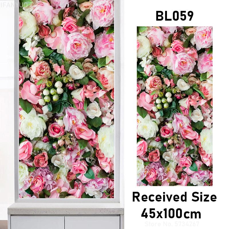 Matte Tropical Plants Flower Animal Window Glass Electrostatic Stickers Decorative Privacy Protection Film Glue Free Removable