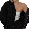 1116 autumn and winter casual hooded sportswear top jacket women's polka dots loose women