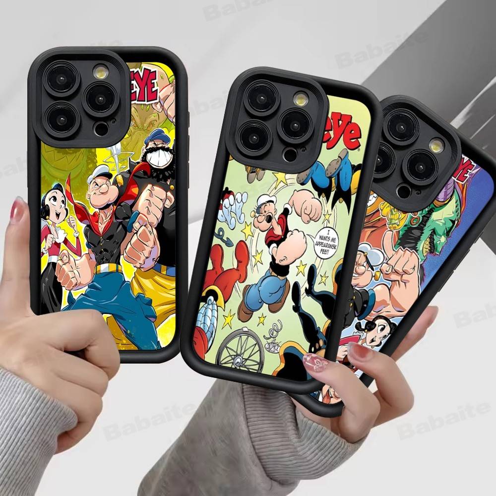 Klassische P-Popeye Comics Animation Handyhülle Für IPhone 17 16 15 14 13 12 11 Air Plus Pro Max Weiche Rückabdeckung