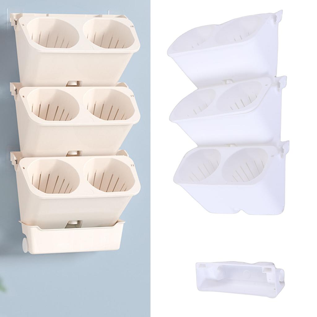 Self Wat ing Stackable V tical Plant Pot Wall Mounted s Pots for Strawb ries Vegetable Indoor Outdoor Decoration
