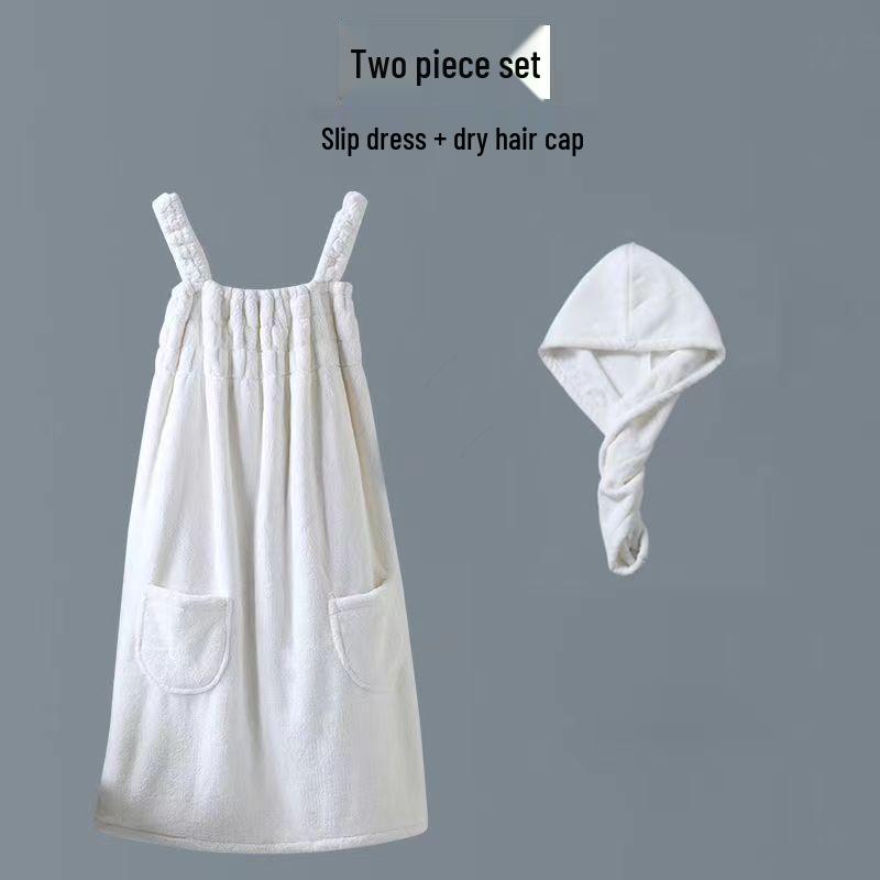 Women's Wrapable Cotton Bath Towel - Quick-Drying, Absorbent, Wearable Skirt with Pocket (2024 Summer Edition)