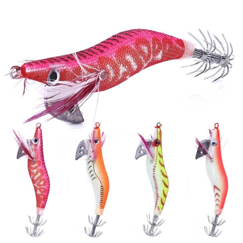 4Pcs Saltwater Hook Glowing Soft Prawns Fishing Lures Shrimp Fishing Tackle for Freshwaters Saltwater Fishing Baits
