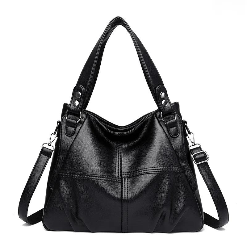 High Quality Soft Leather Handbags for Women 2023 Vintage Women's Shoulder Messenger Bag Luxury Large Capacity Female Sac A Main