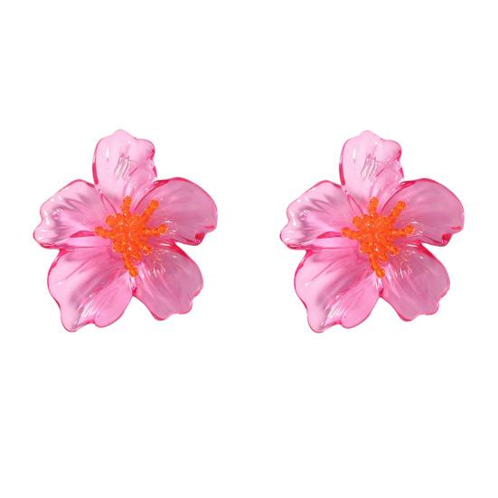 1 Pair Women Earrings Transparent Flower Shape Acrylic Earrings Lightweight Stud Earrings Jewelry Gift