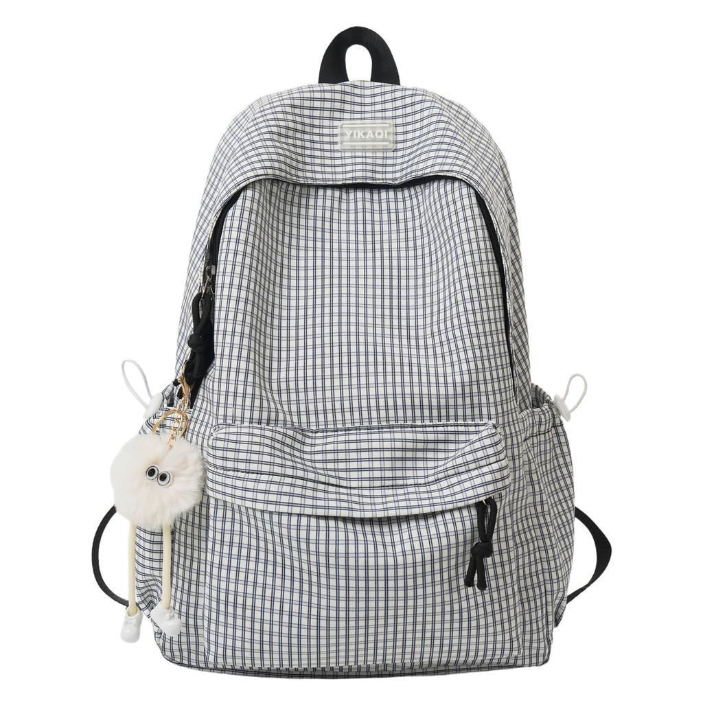 Autumn and Winter New High-Value Plaid Lightweight Student Backpack for Girls, Elementary and Middle School Students, Double Shoulder Bag