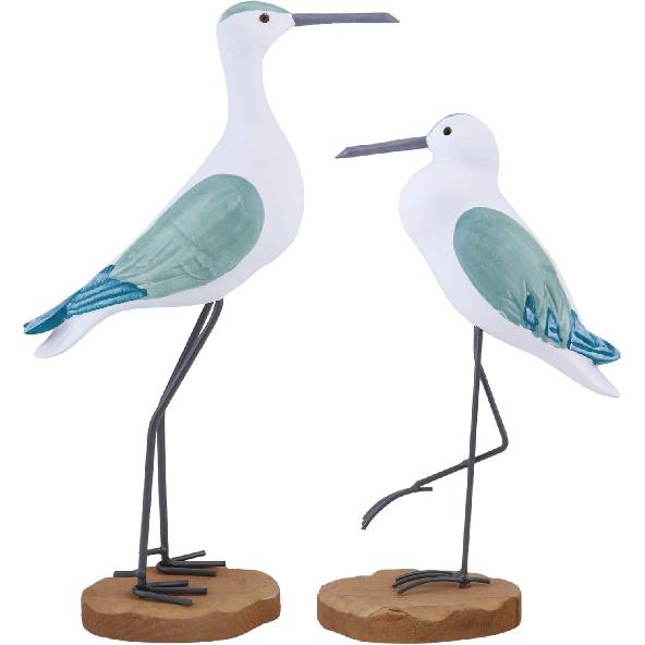 2 Pcs Nautical Statue Seagull Figurine Decorations Vintage Bird Statue Coastal Beach Table Home Decorations Nautical Green