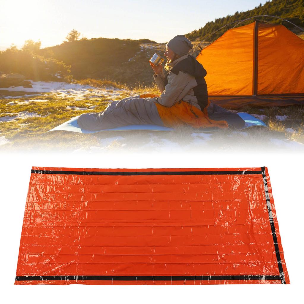 Emergency Survival Sleeping Bag Thermal Insulation PE Aluminum Film Survival Bivouac Bag with Storage Bag for Outdoor