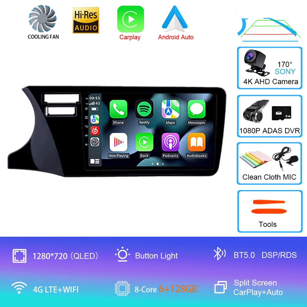 Android14 Car Radio For Honda City 2014 2015 2016 2017 Multimedia Video Player Navigation Stereo GPS Carplay Android Auto 4G DSP