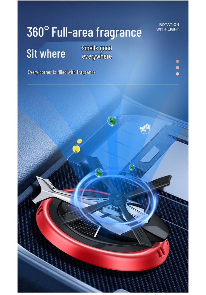 Solar-Powered Rotating Airplane Car Air Freshener - Gardenia Scent