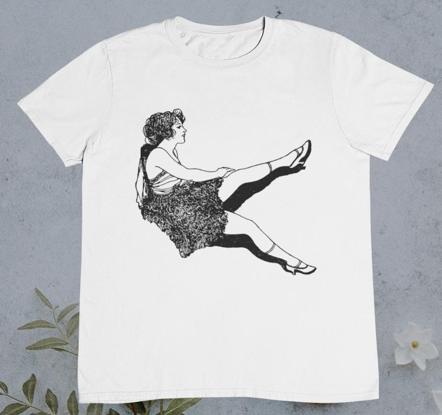

Relaxing Vintage Lady T shirt - Retro Women Drawing - %100 Premium Cotton Unisex T-Shirt M