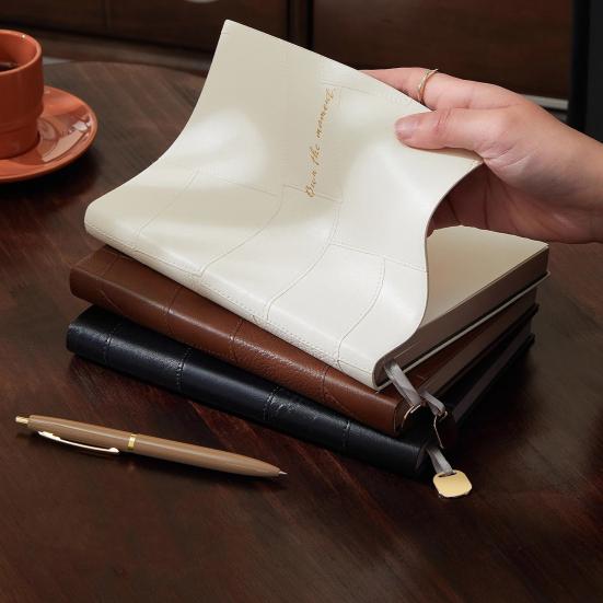 Faux Leather Cover Notebook Smooth Writing Office Notebook Waterproof Writing Diary Personal Use Notepad