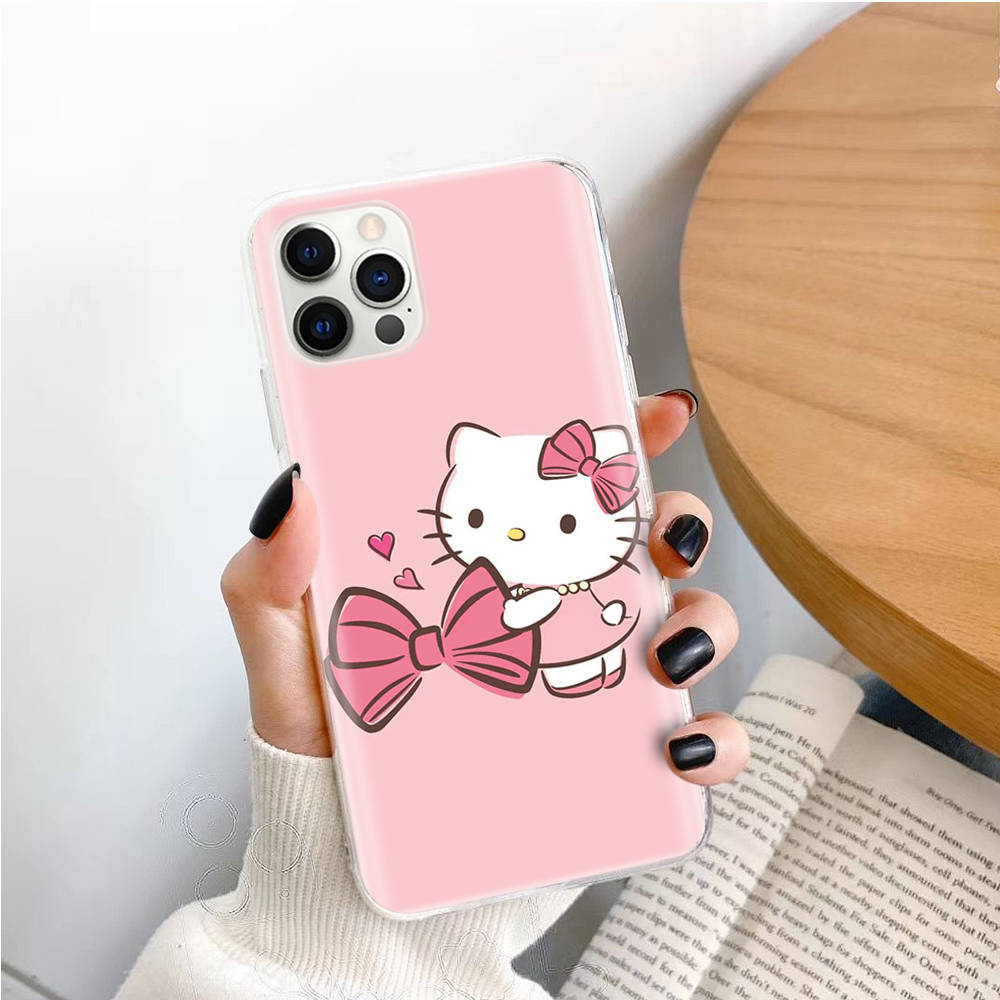 Transparent Case for Samsung A04 A14 A23 M33 M53 Realme 10 9 C35 C55 VIVO X80 Infinix Hot 30 Note 11 Tecno Spark 8P Pro L-12 Hello Kitty