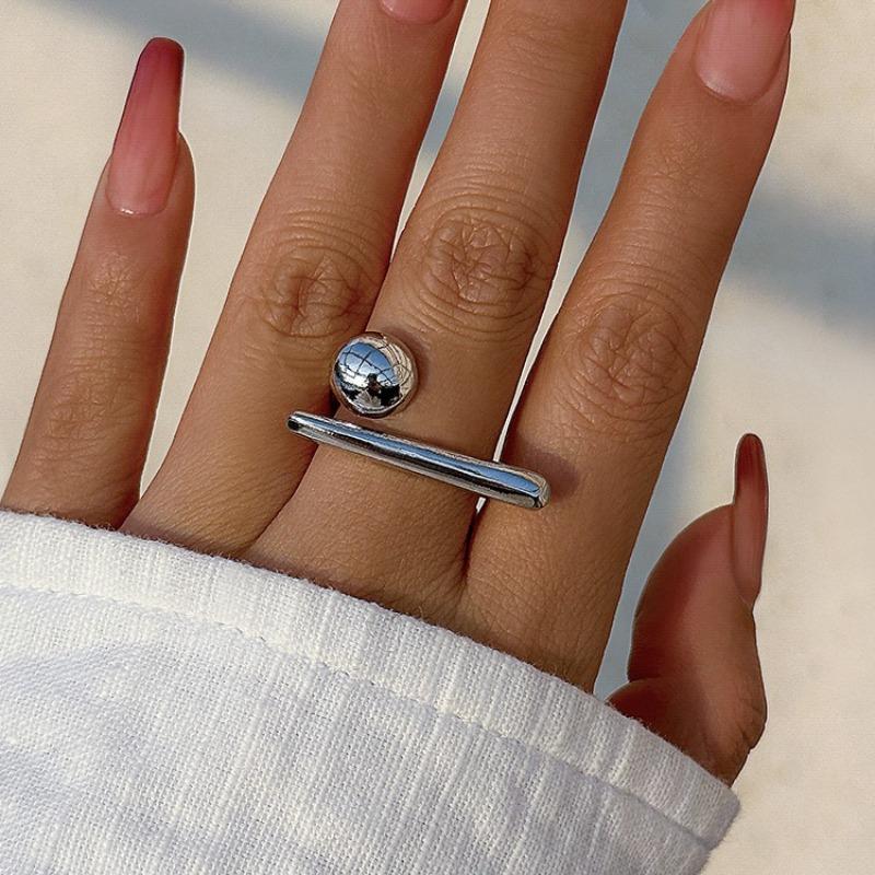 Creative Irregular Geometric Lines Open Ring for Women Men Exaggerated Gold Color Line Adjustable Couple Finger Ring Jewelry