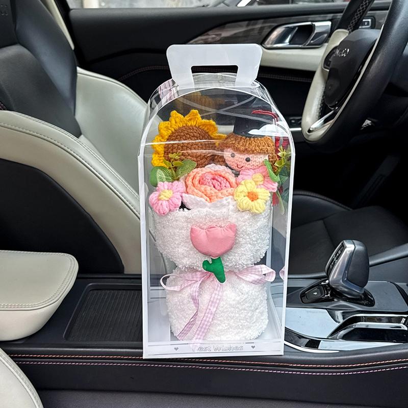Handmade Artificial Flowers Graduation Sunflower Bouquets Diy Bouquet Crochet Flowers Valentine'S Mother'S Day Birthday Gift Items