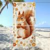 Cute Squirrel Floral Beach Towel Patterned Sunscreen And Windproof Suitable For Swimming Pool Camping Travel