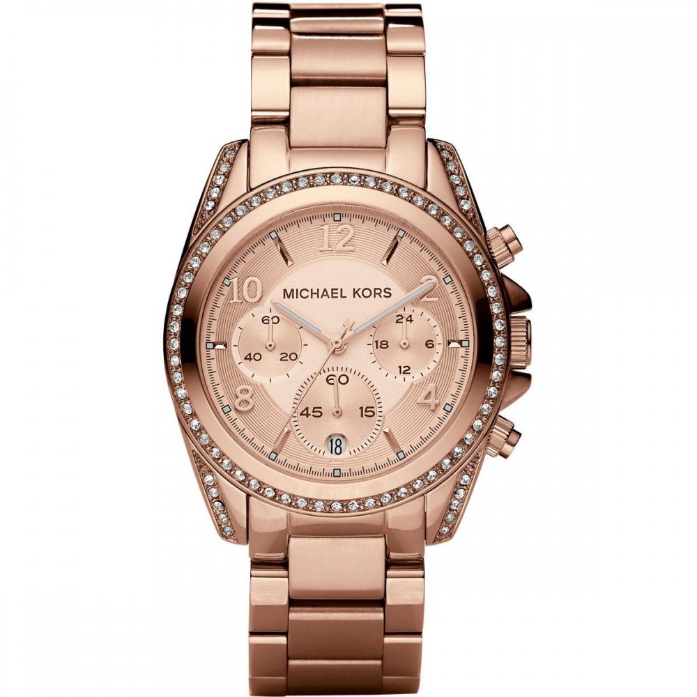 

Michael Kors Blair MK5263 Женские часы с хронографом из розового золота с PVD-покрытием, 39 мм, розовое золото