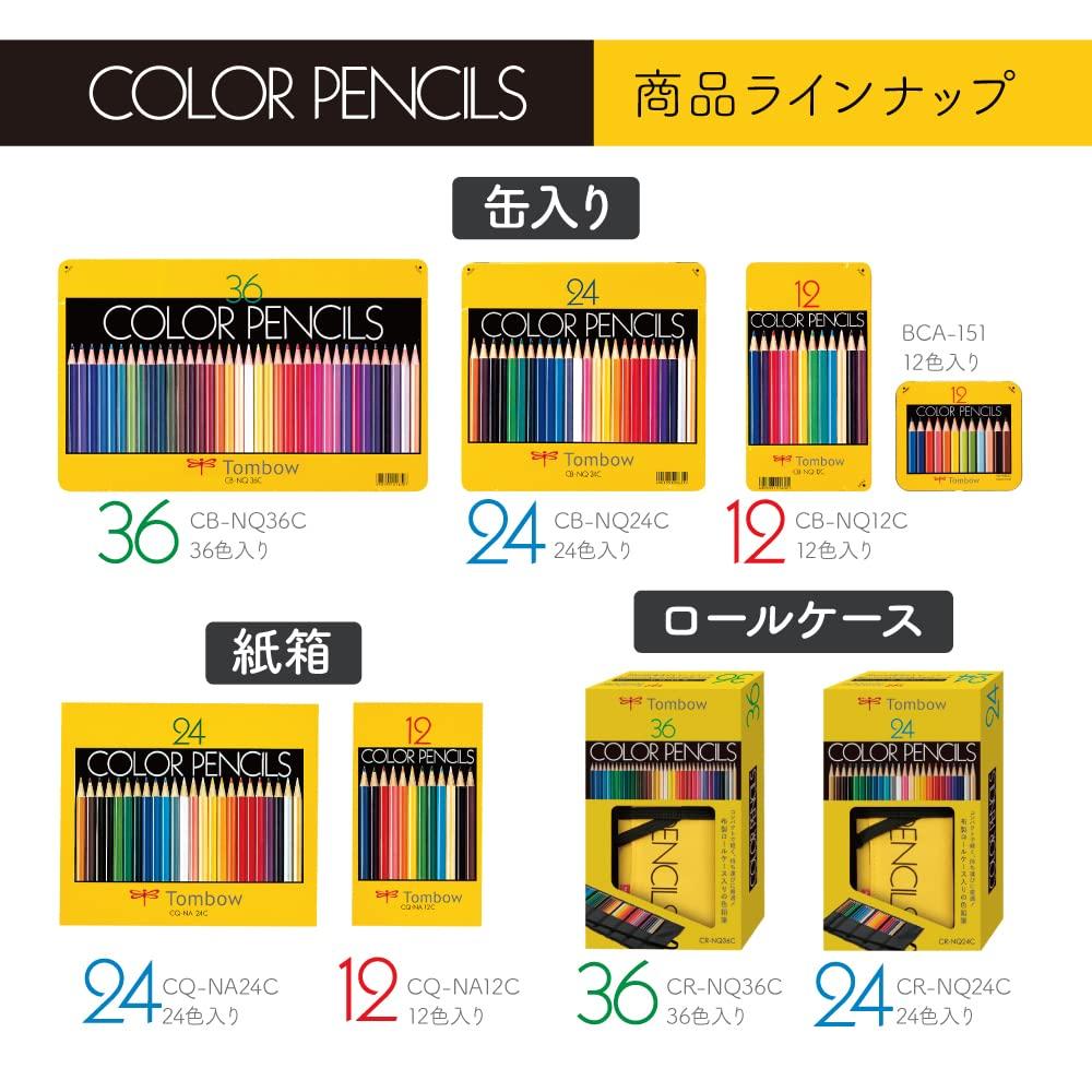 Tombow Colored Pencils 24 Colors In Roll Case and Compact Comes with Mini Pencil Sharpener (Light Storage) MJ-CRNQ24CQAAZ