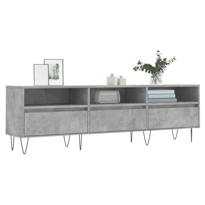 VidaXL Meuble TV gris béton 150x30x44,5 cm bois d'ingénierie 831280