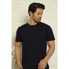 Black-navy Blue Men's Basic Slim Fit 2-pack Pajama Top