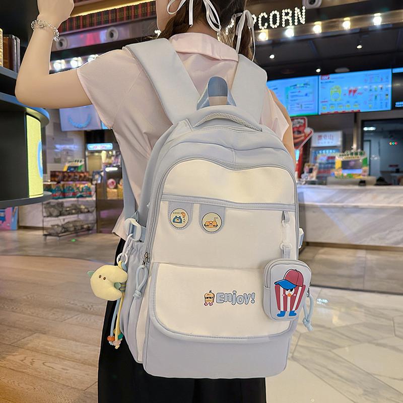 Lightweight Youth Backpack Computer Bag With Color Block Design For School Use