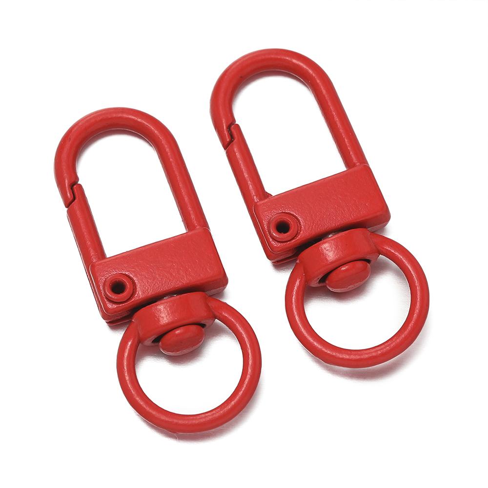 10pcs/Lot Colorful Snap Lobster Clasp Hooks for DIY Colorful Trinkets Making Rotating Pet Keychain Bag Keyring Accessories