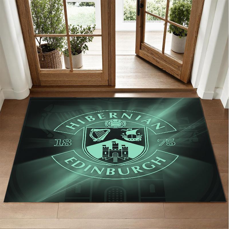 Hibernian FC Design Crystal Velvet Rug Soft Decorative Mat for Bedroom Entrance