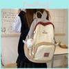 Blocked Color Fashionable Letter Pattern Student Backpack With Plush Pendant