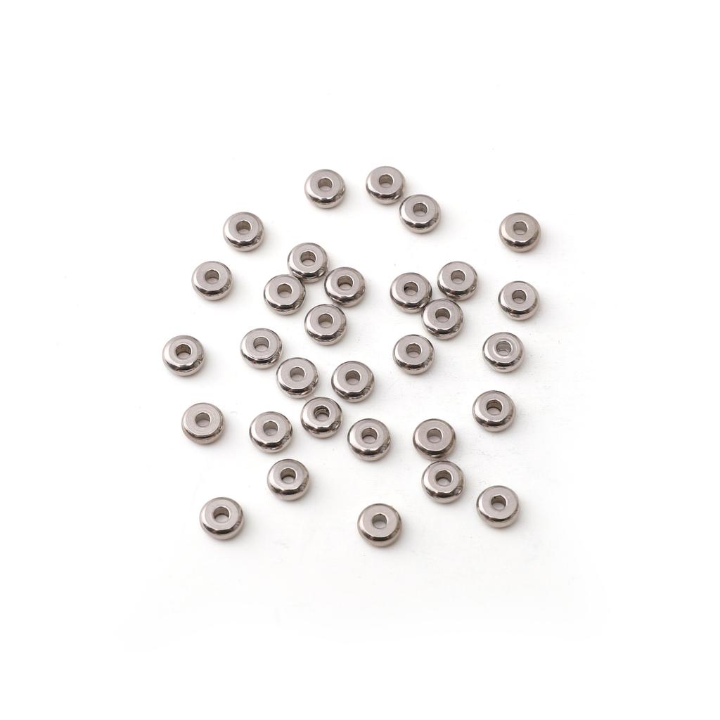 5-100 Piezas Acero Inoxidable Espaciadores Circulares Planos Para Pulsera DIY Collar Accesorios para Hacer Joyería