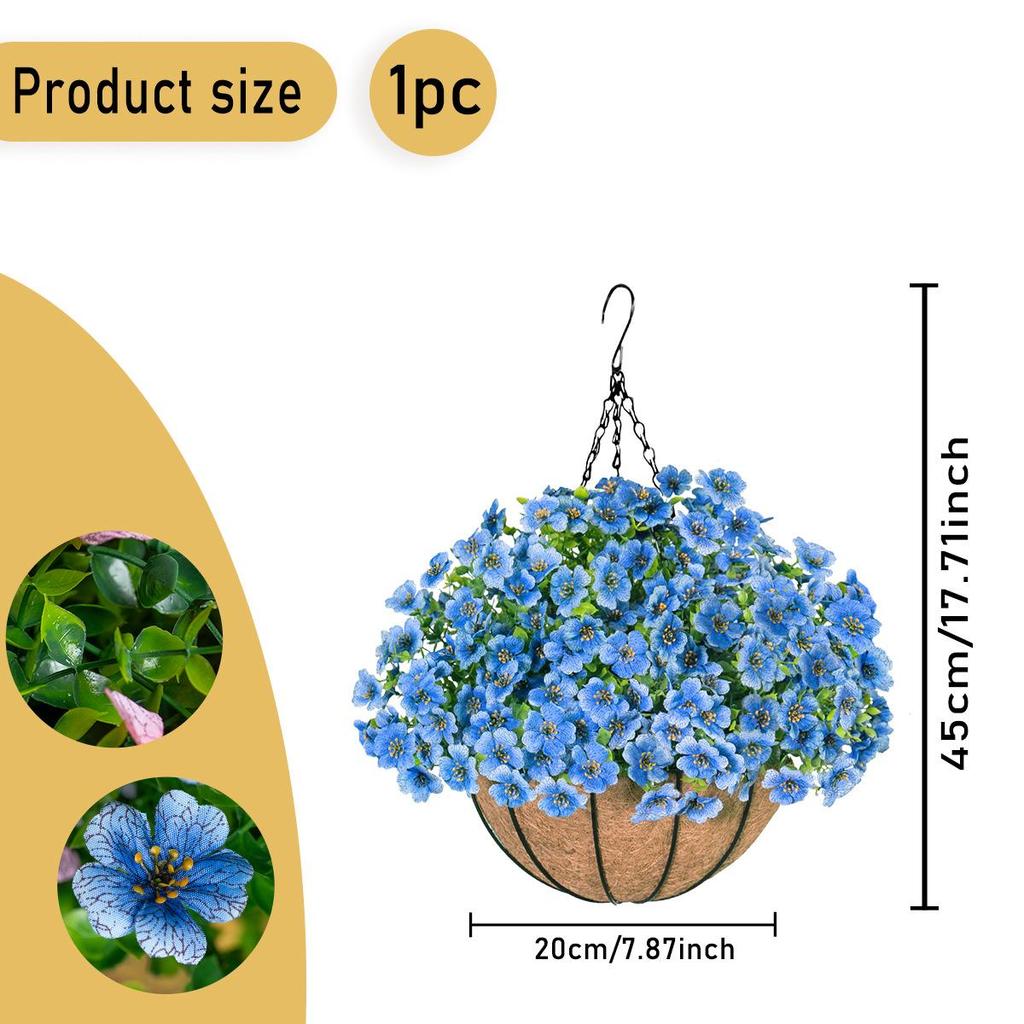 Spring Violet Eucalyptus Hanging Basket Pendant for Home Decoration