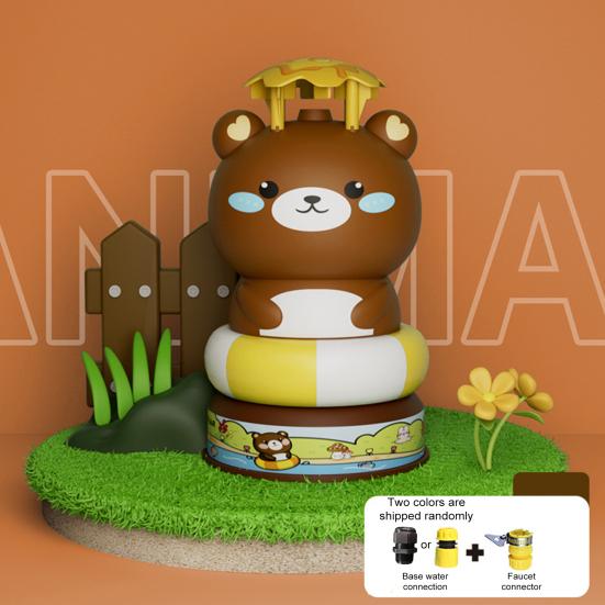 Kids Animal Rocket Sprinkler Toy 360 Degrees Rotation Summer Rocket Launcher Outdoor Garden Backyard Lawn Pool Water Splash Rocket Boys Girls Gift