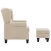 VidaXL Fauteuil avec repose-pied Crème Tissu