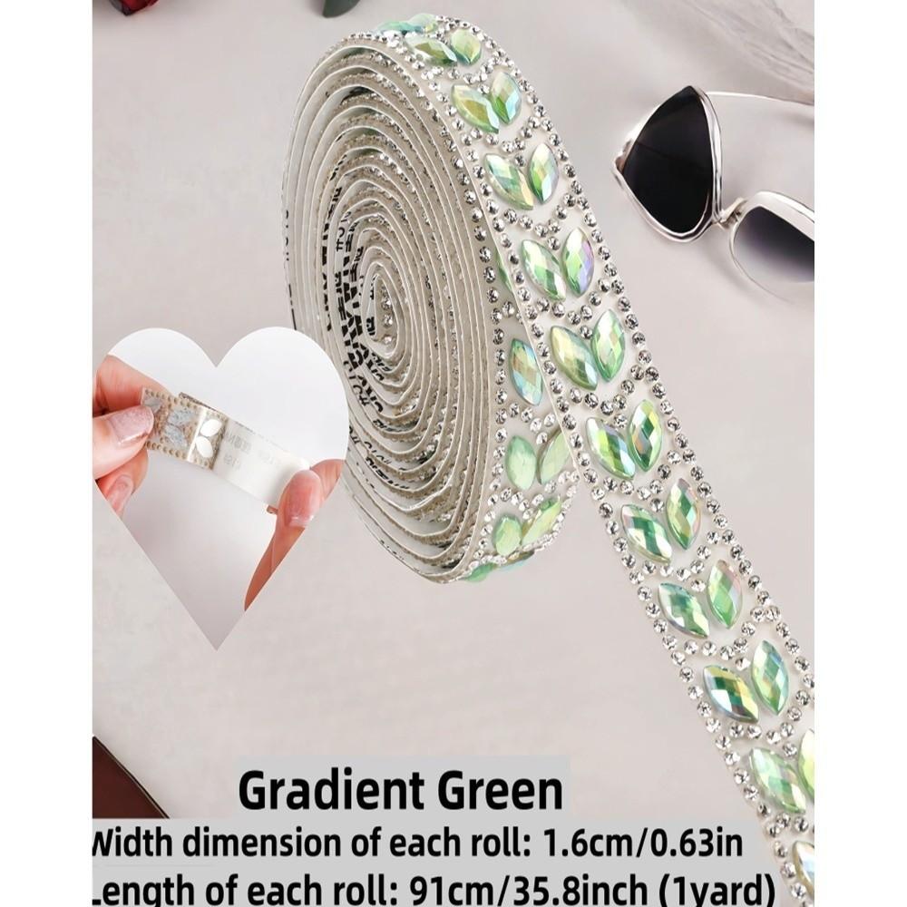 1 Yard Rhinestone Ribbon Self Adhesive Hot Melt Hot Fix Rhinestone AB Color DIY Craft Rhinestone Trim Clothing Accessories