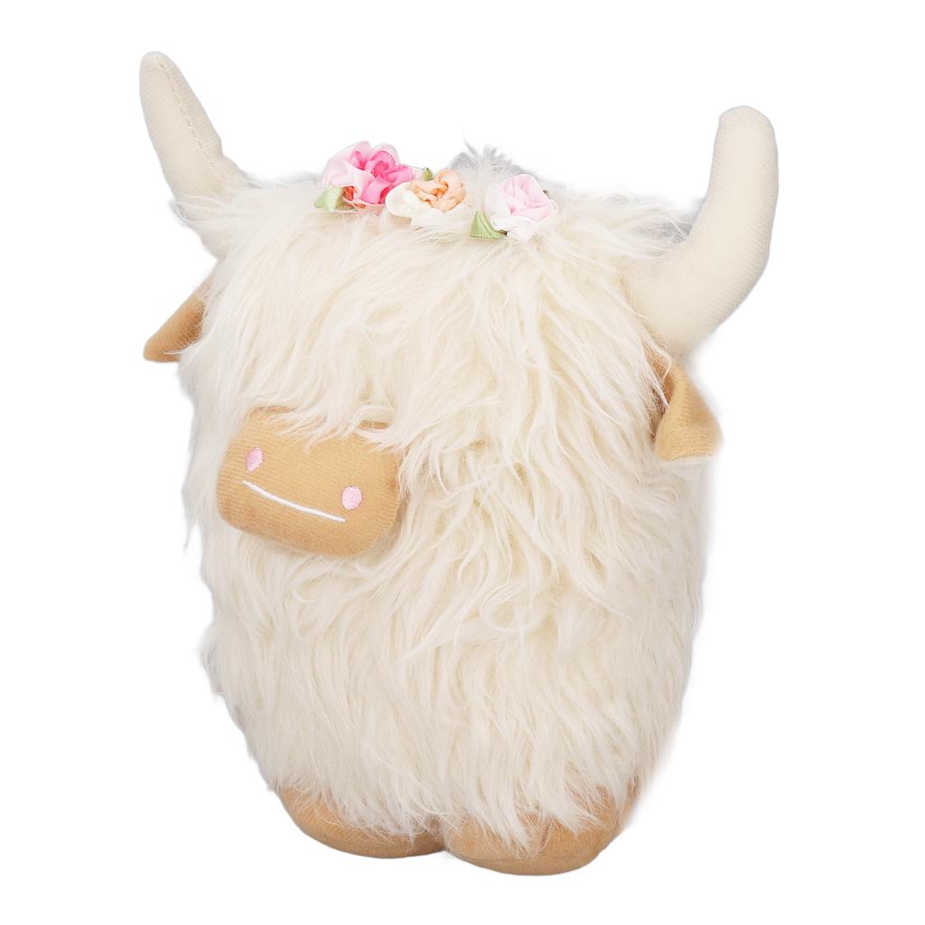 Highland Cow Plush Doll Simulation Soft Stuffed Faceless Cattle Toy for Home Decoration