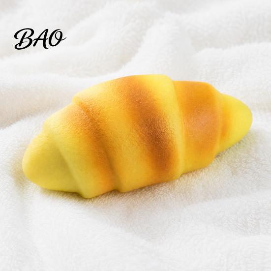 TPR Stress Ball Relief Croissant Squeeze Toy, Simulated Bread Sensory Fidget Pinch Toy Home Office Worker Relaxation Desk Portable