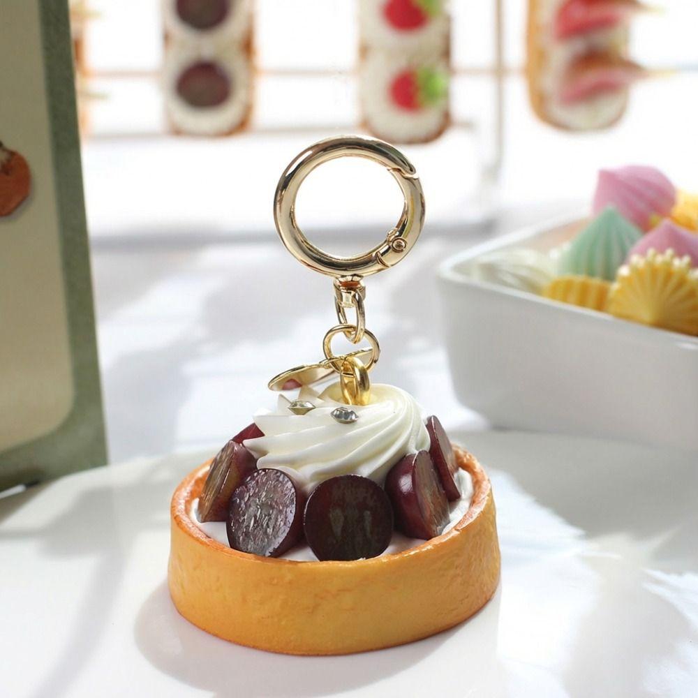 New Fruit Dessert Simulated Bread Keychain Mini Multi-purpose Bag Pendant Gift DIY Keyring Bag Accessories