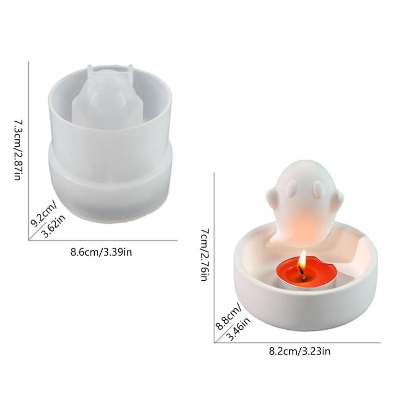 Candlestick Silicone Mold Halloween Spirit Candle Base Mold High Temperature Resistant Candle Holder Decorations Mould