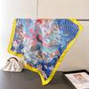 Luxury New Feather Printed Scarves Women's Silk Scarf Spring Summer Floral Hair Bands Bags Handle Ribbon Windproof Scarves